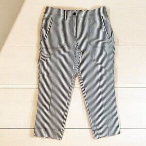 Chico Pants Cropped Women's Size 6 (Chico 0.5) Black White Striped Lightweight‎